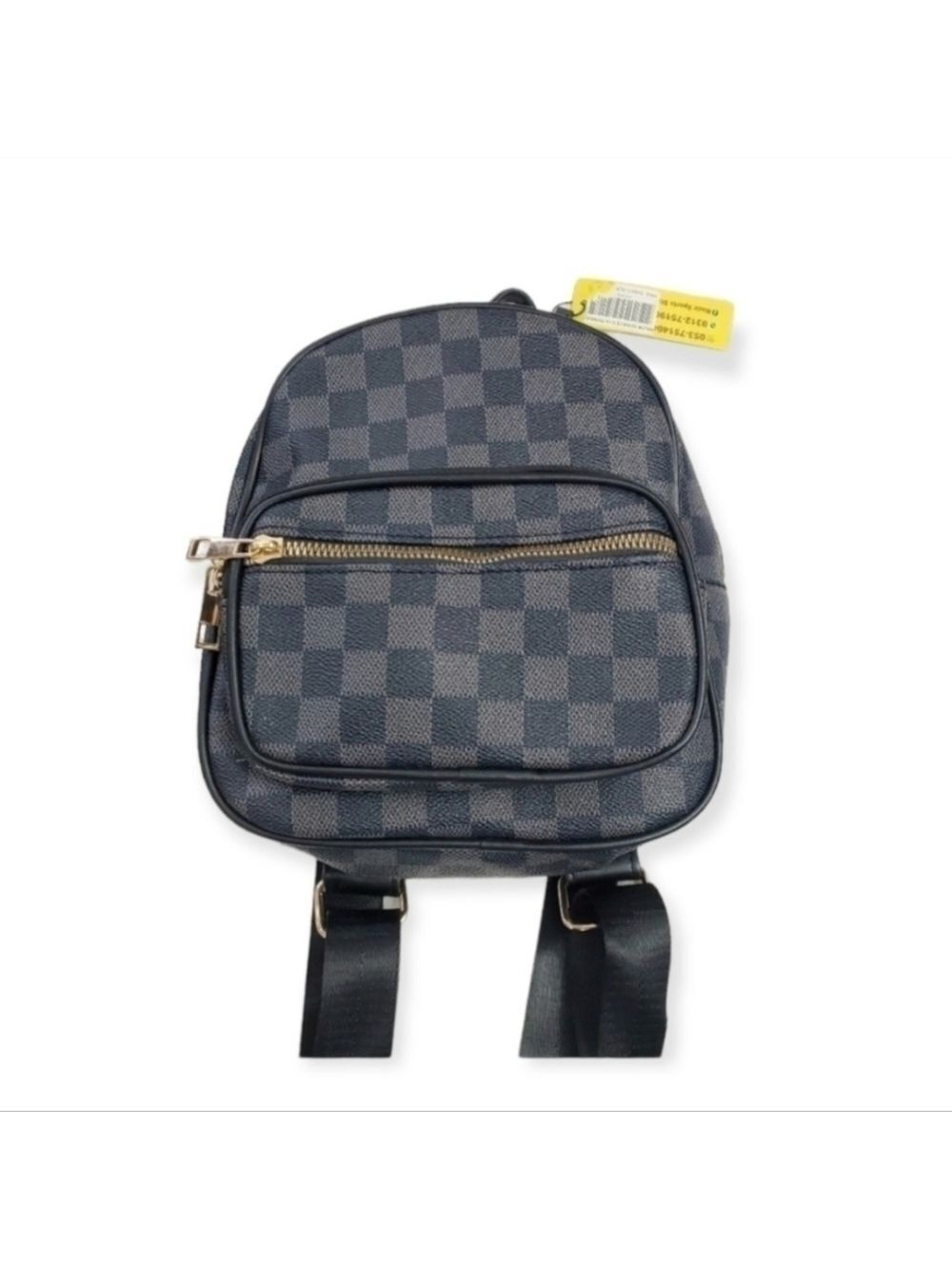 BLD Fashion Collection Check Pattern Mini Backpack